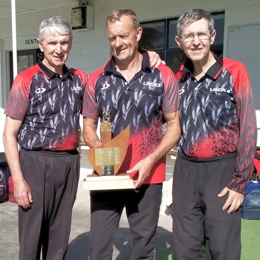 Ellesmere Men’s Triples - 8 Oct'22 - Winning team: Michael Begg, Martin Rowson(s) and Mundy Carroll